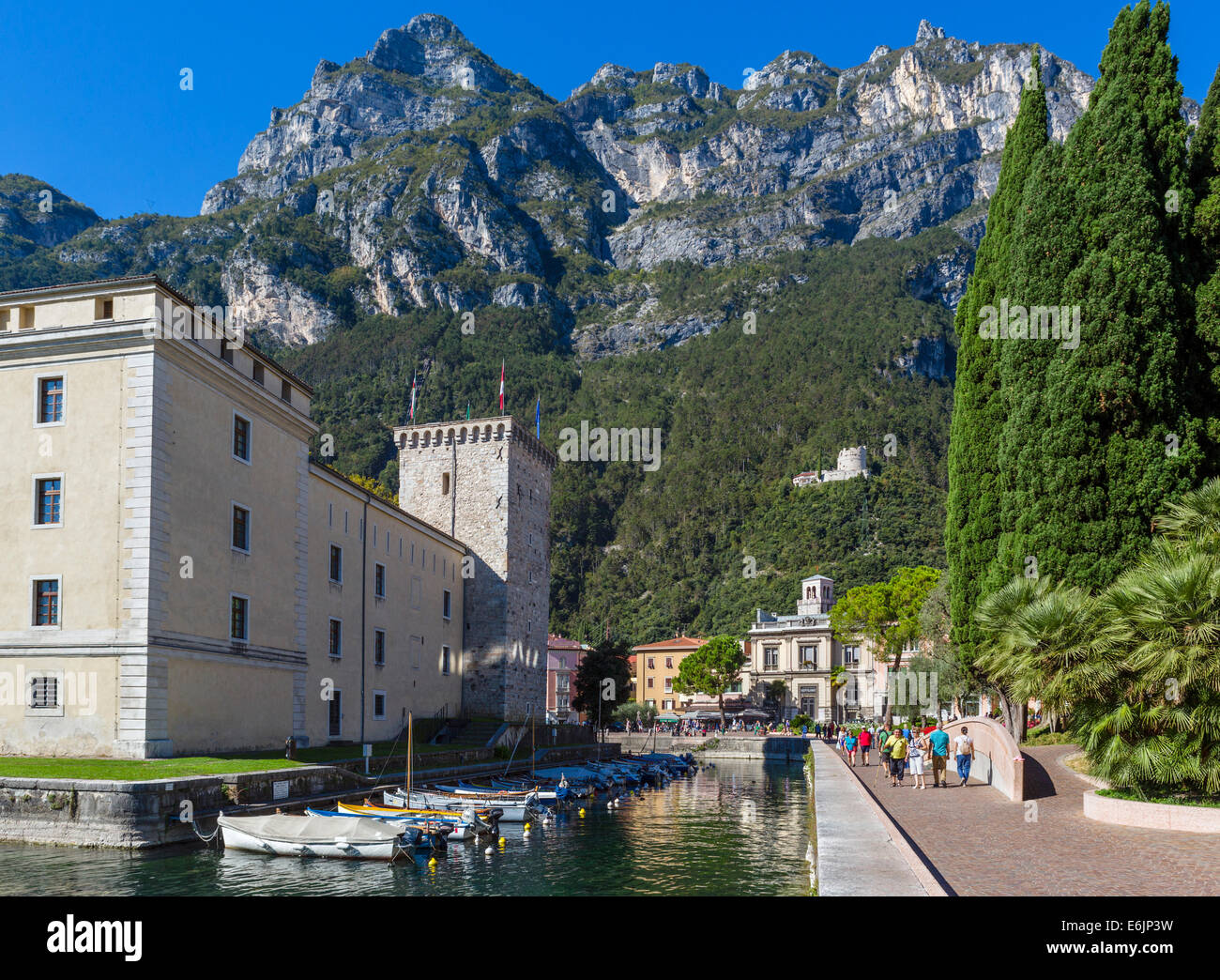 La Rocca (Castello) ora il Museo Civico, Riva del Garda sul Lago di Garda, Trentino Alto Adige, Italia Foto Stock