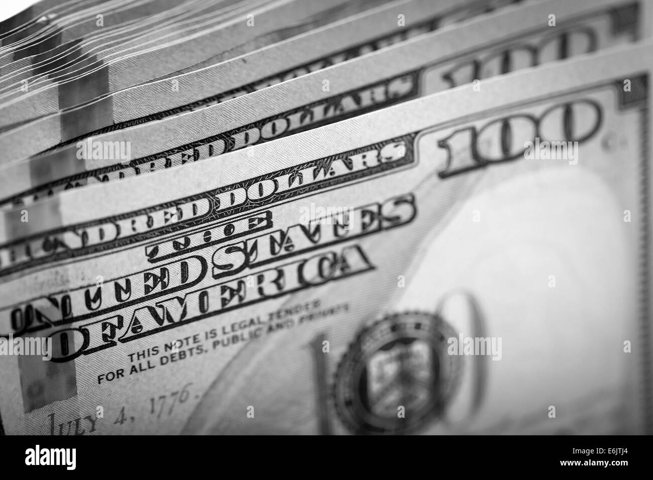 Dollar fotografia: noi cento dollari Macro Foto Stock