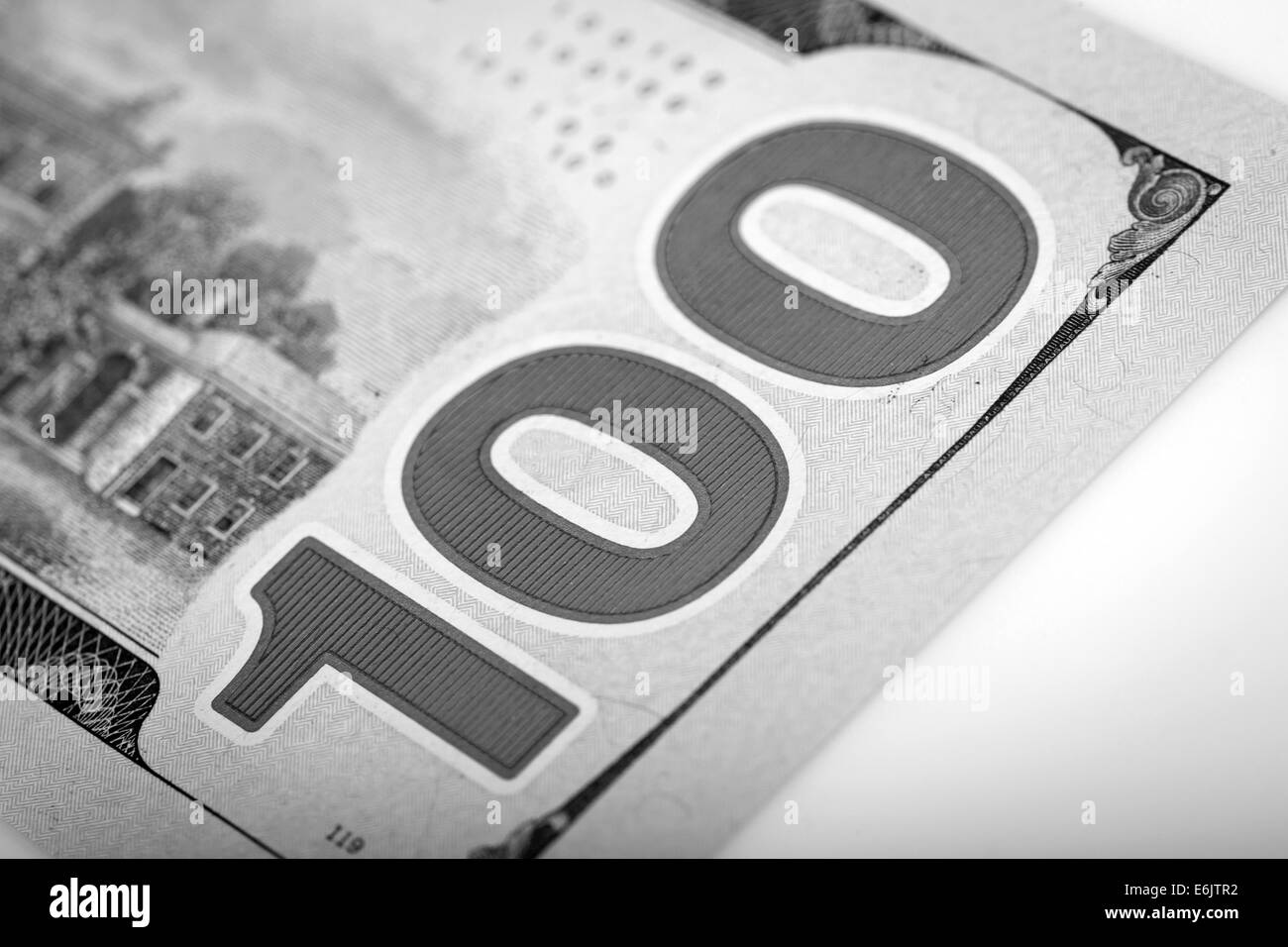 Dollar fotografia: noi cento dollari Macro Foto Stock