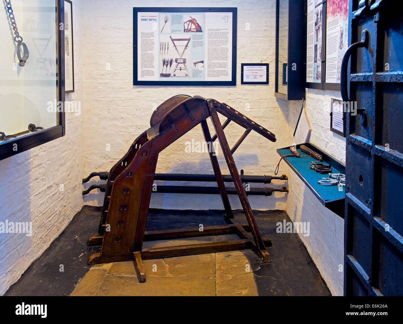 Esporre in prigione e il museo della Polizia, Ripon, North Yorkshire, Inghilterra, Regno Unito Foto Stock
