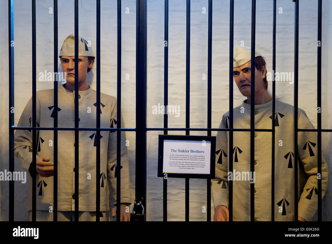 Esporre in prigione e il museo della Polizia, Ripon, North Yorkshire, Inghilterra, Regno Unito Foto Stock