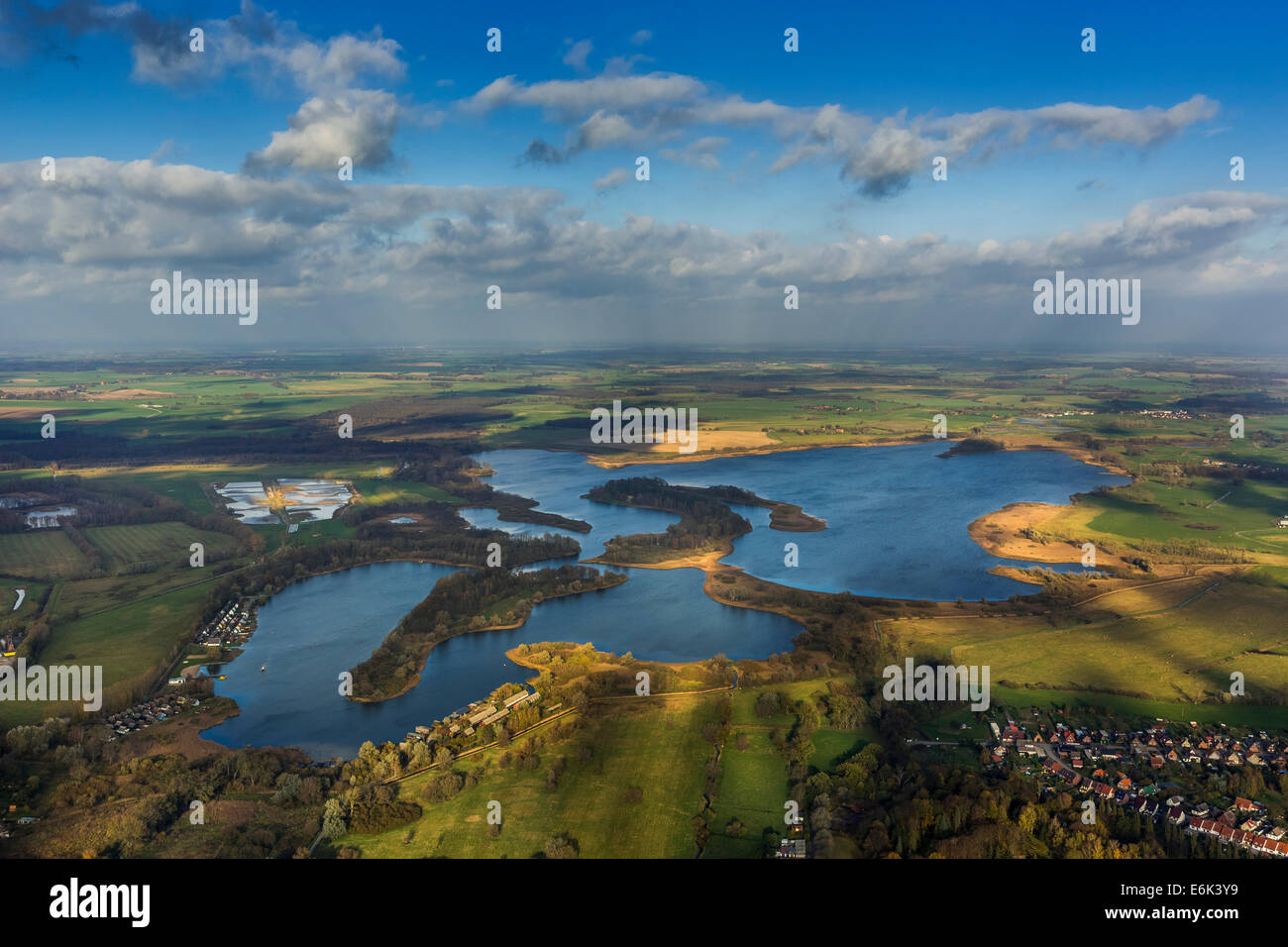 Vista aerea, Teterower vedere, Meclemburgo Lake District, Teterow, Meclemburgo-Pomerania, Germania Foto Stock