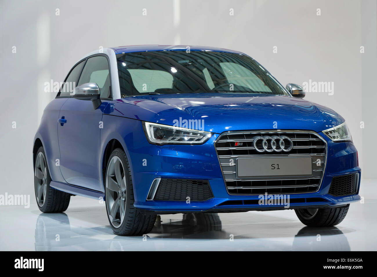 Il modello attuale della Audi S1, showroom presso la fabbrica Audi durante la conferenza stampa annuale di Audi AG di Ingolstadt, Bavaria Foto Stock