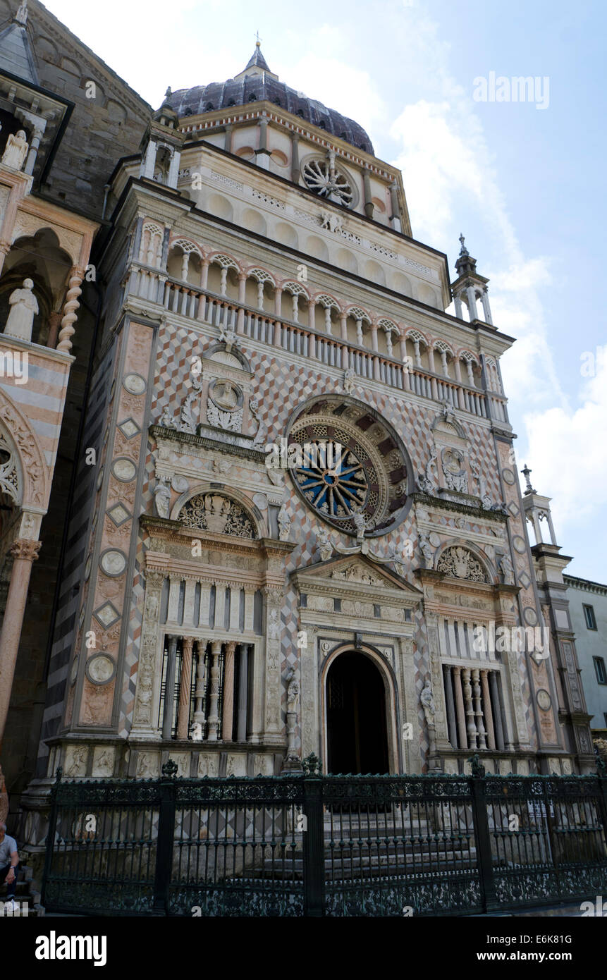 Bergamo Italia, veduta della Cappella Colleoni centro storico Bergamo, Città alta, alta città, Lombardia, Italia. Foto Stock