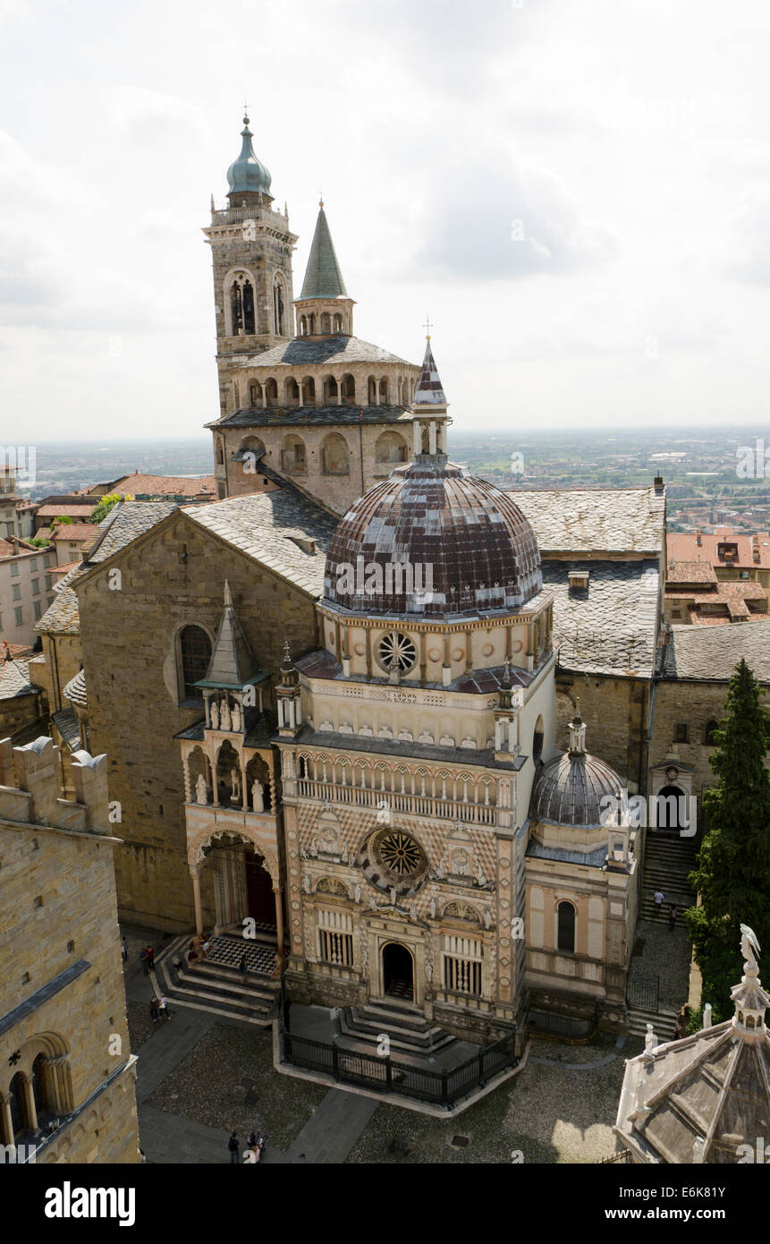 Bergamo Italia, veduta della Cappella Colleoni centro storico Bergamo, Città alta, alta città, Lombardia, Italia. Foto Stock