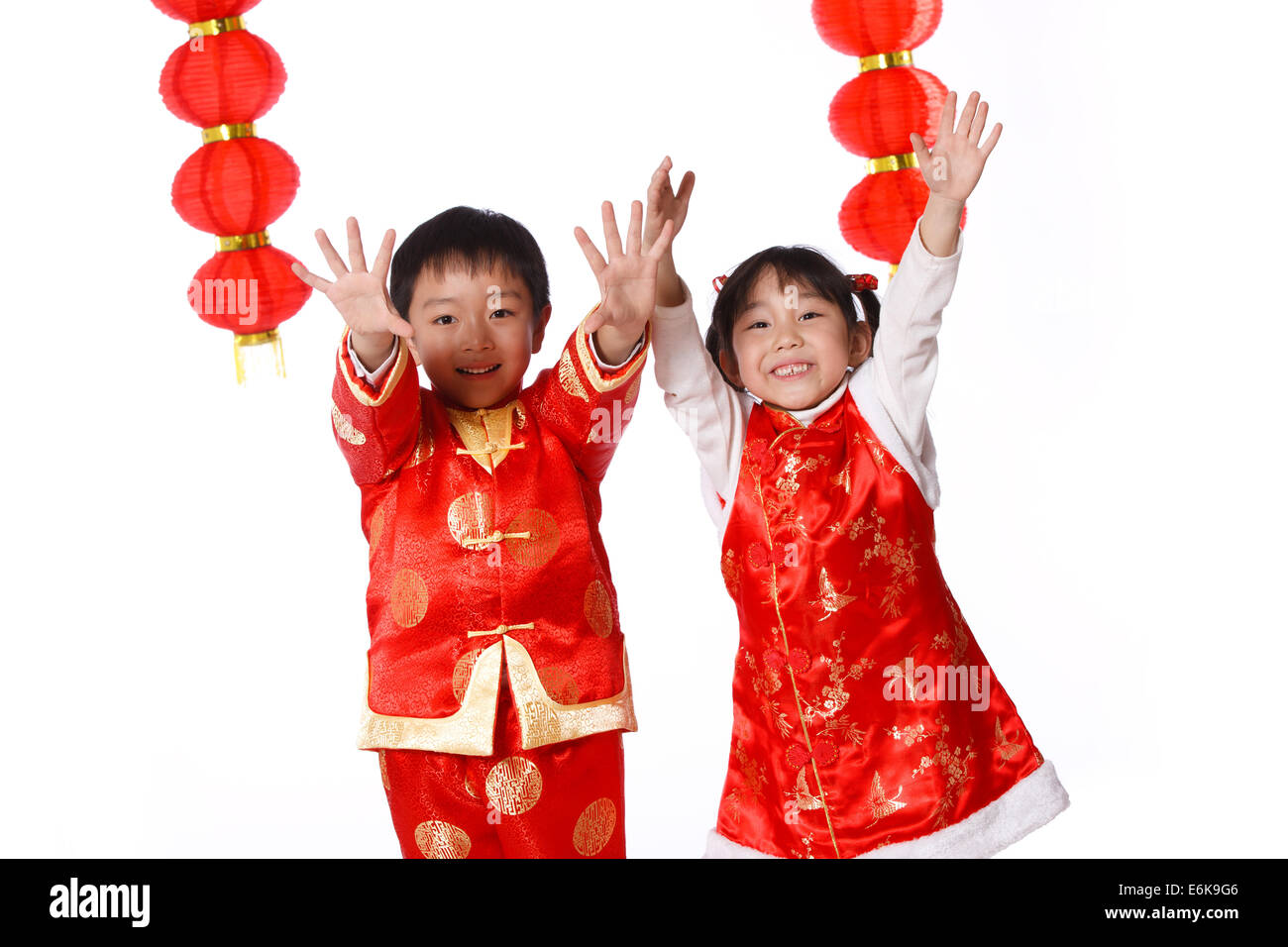 I bambini la decorazione per il Capodanno cinese Foto Stock