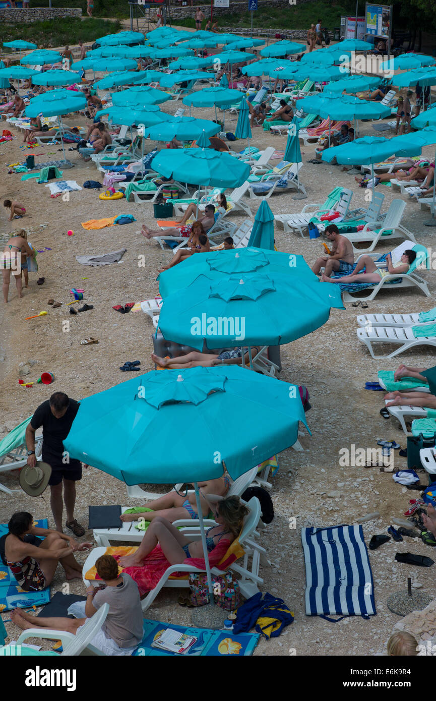 Veli Zal ( bandiera blu) spiaggia Mali Losinj, isola di Losinj, Croazia Foto Stock