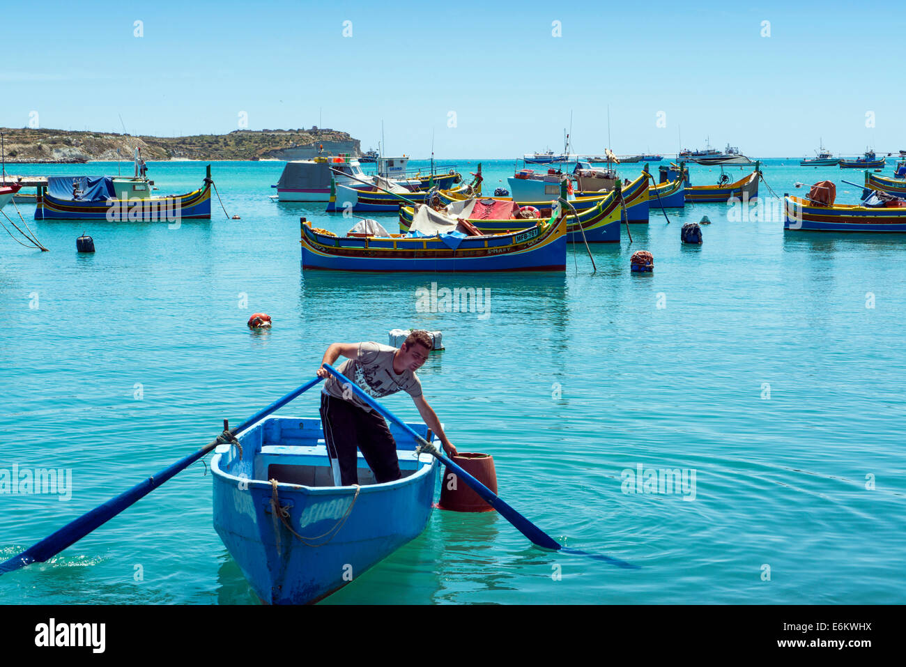 Marsaxlook, Malta, la chiesa Nostra Signora di Pompei, Foto Stock