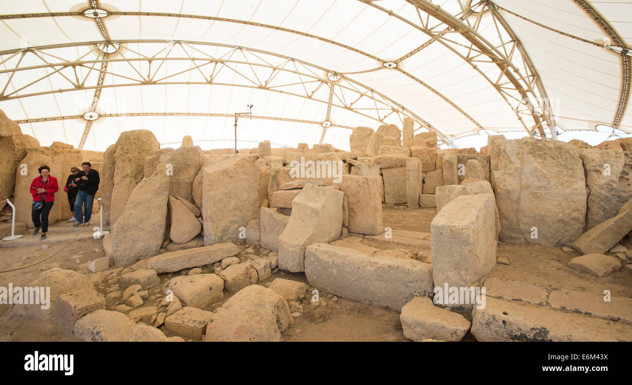 Hagar Qim templi, Malta Foto Stock