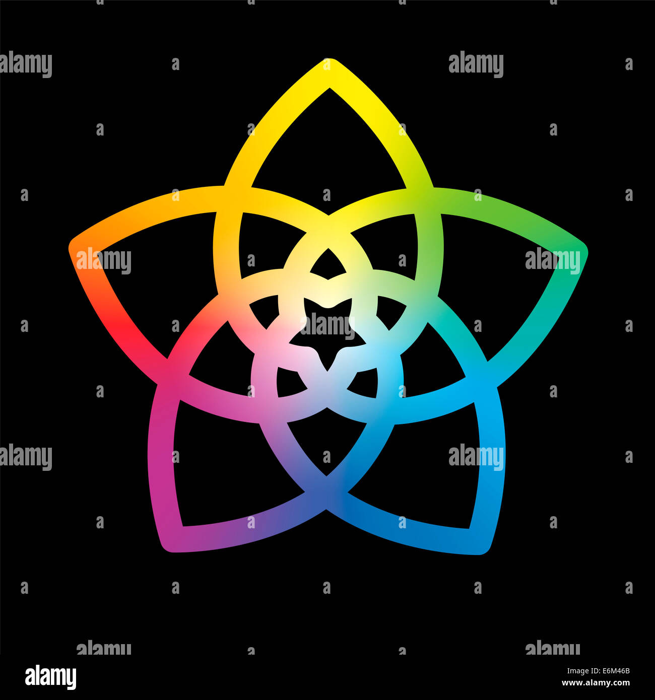 Fiore di Venere, simbolo di amore e di armonia, rainbow stile gradiente. Foto Stock