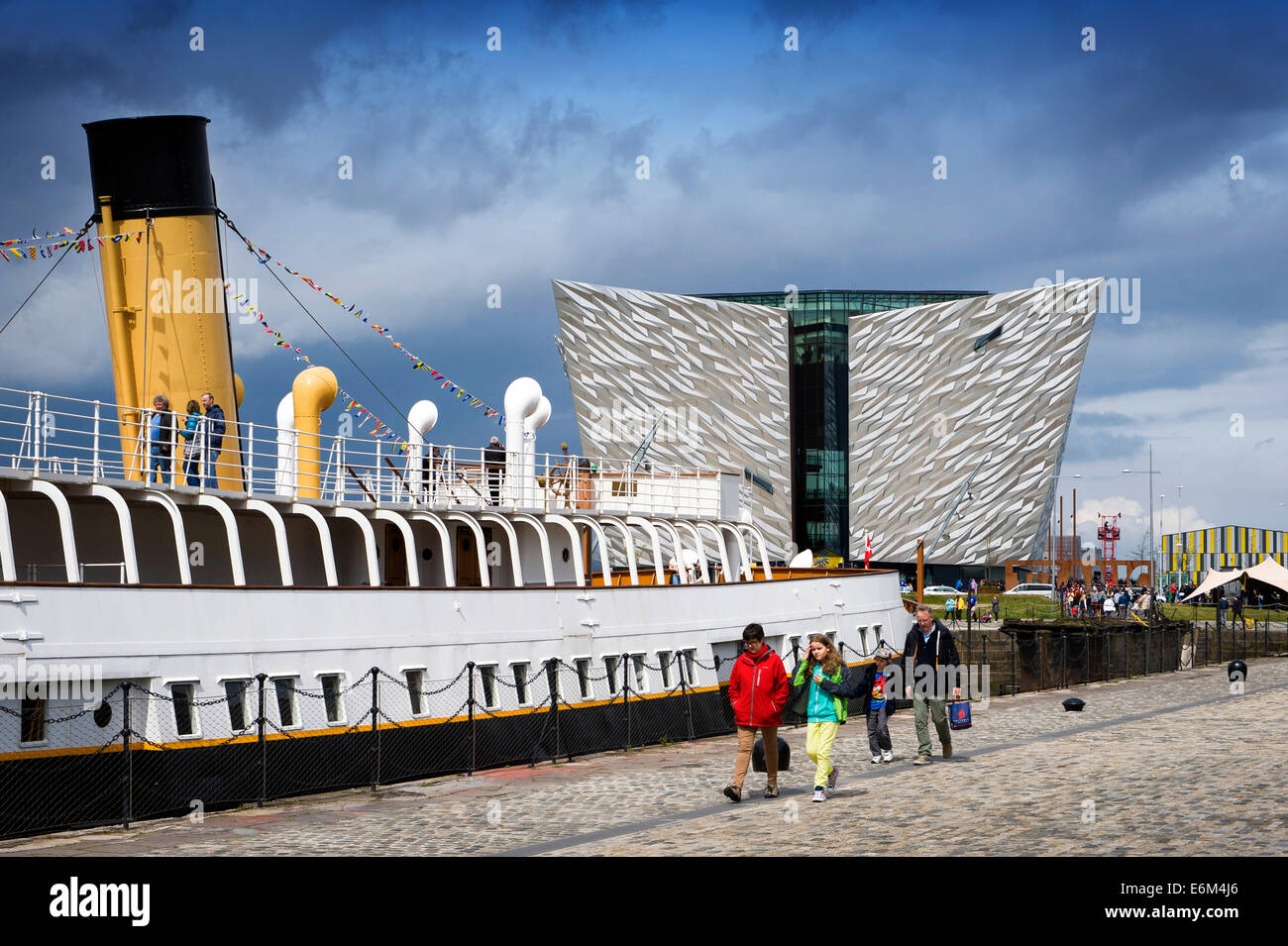 Il nomade, l'odissea & Titanic Quarter, Belfast, Irlanda del Nord Foto Stock