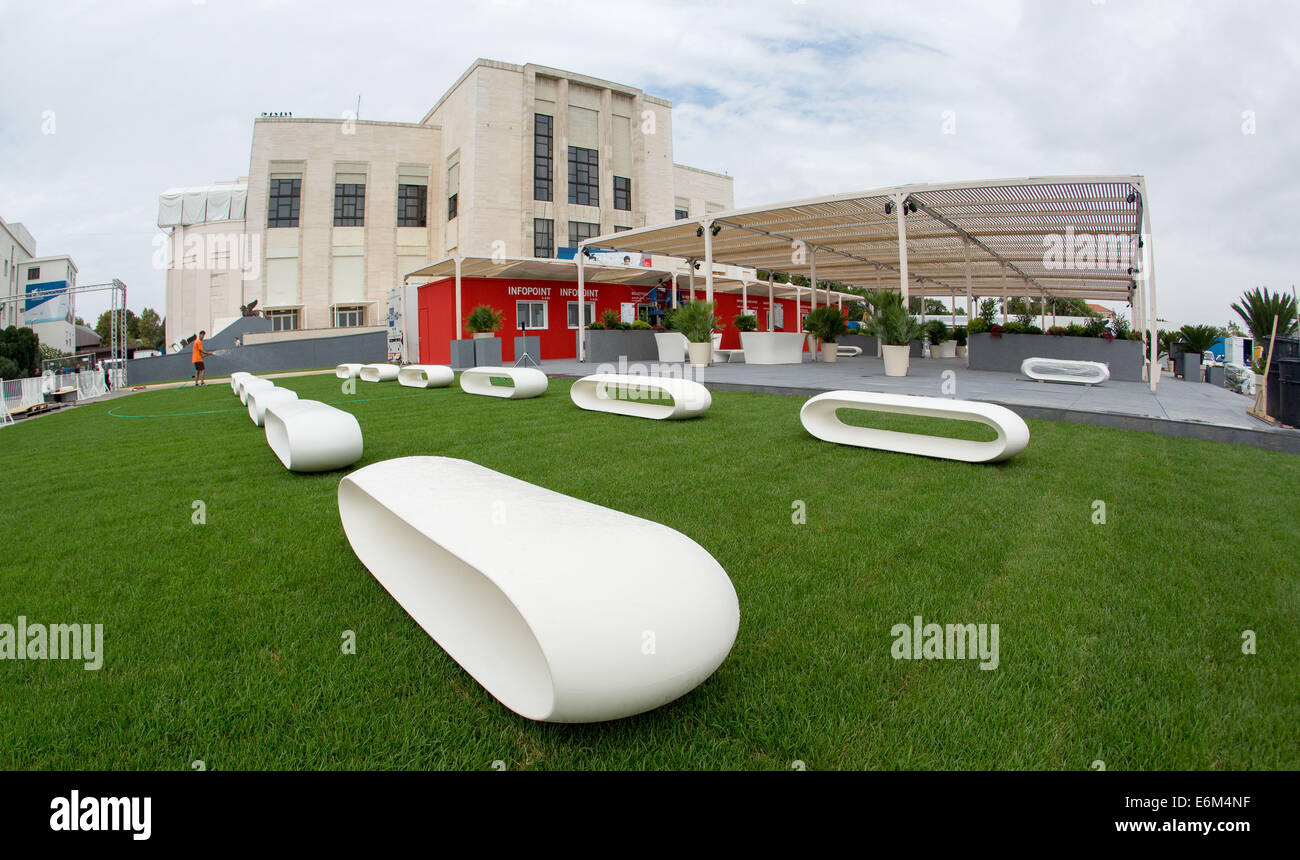 PALAZZO DEL CASINÒ DI VENEZIA FESTIVAL Viste generali 71ST FESTIVAL DEL CINEMA DI VENEZIA LIDO Venezia Italia 26 Agosto 2014 Foto Stock