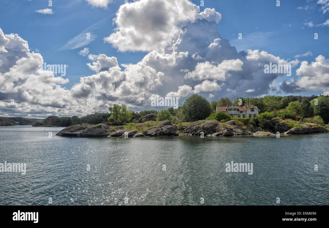 Casa vacanze in arcipelago o fiordo vicino a lysekil, Svezia Foto Stock