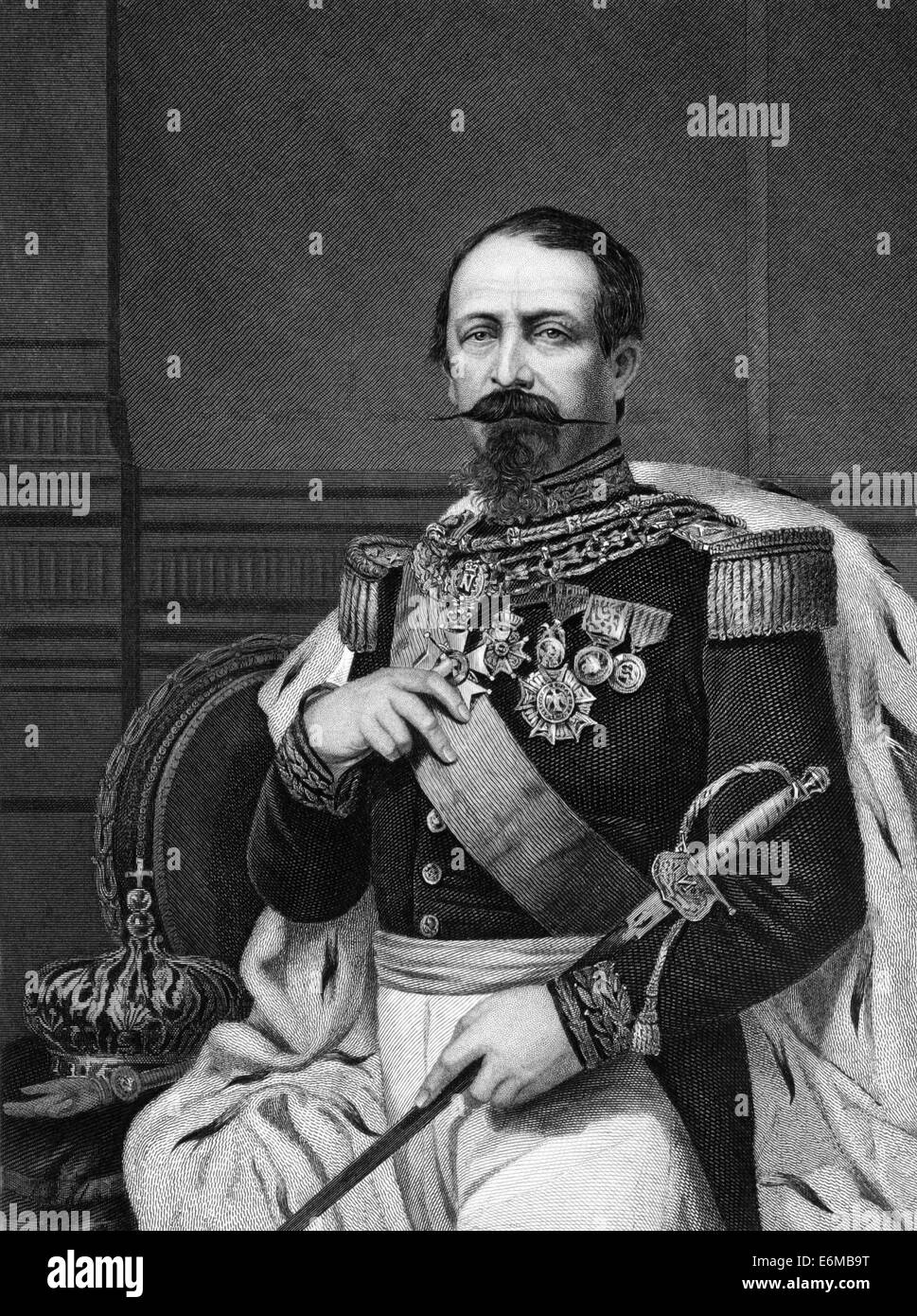 Napoleone III aka Louis Napoleon Bonaparte (1808-1873) su incisione dal 1873. Presidente il francese della Seconda Repubblica. Foto Stock Napoleone III aka Louis Napoleon Bonaparte (1808-1873) su incisione dal 1873. Presidente il francese della Seconda Repubblica. Foto Stock