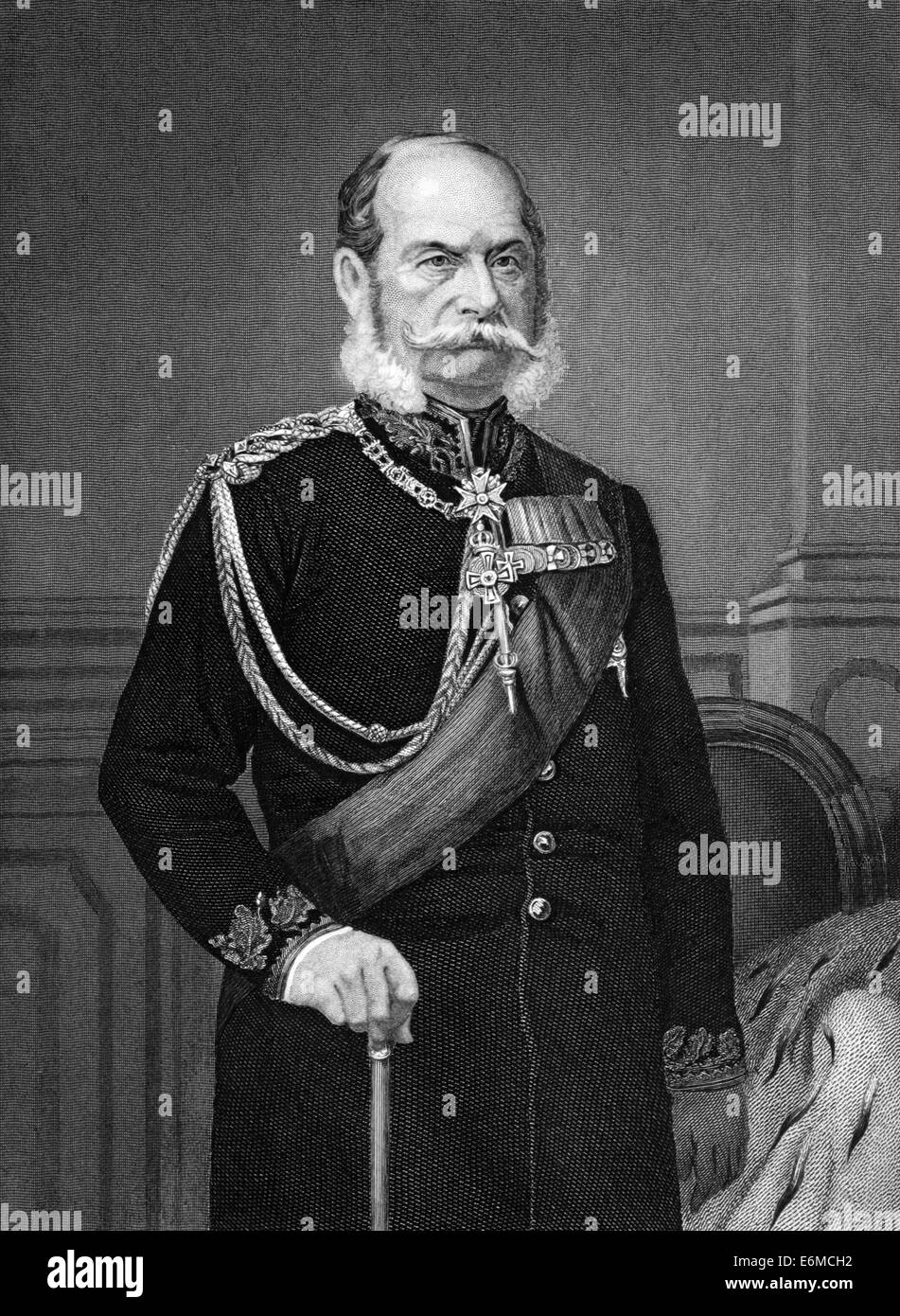 Guglielmo I, imperatore tedesco (1797-1888) su incisione dal 1873. Re di Prussia e il primo imperatore tedesco. Foto Stock