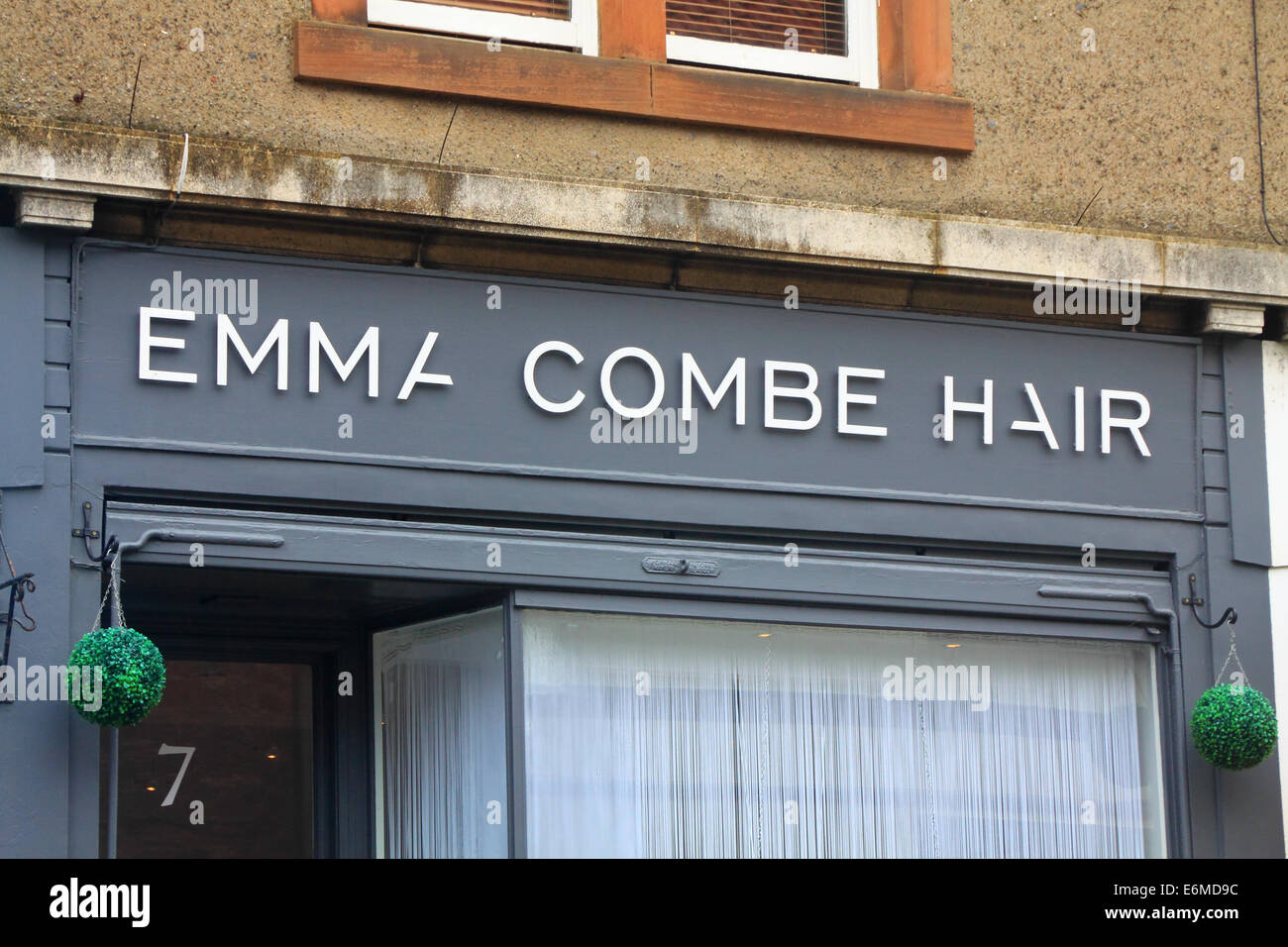 Appropriatamente chiamato parrucchiere a North Berwick, Scozia Foto Stock
