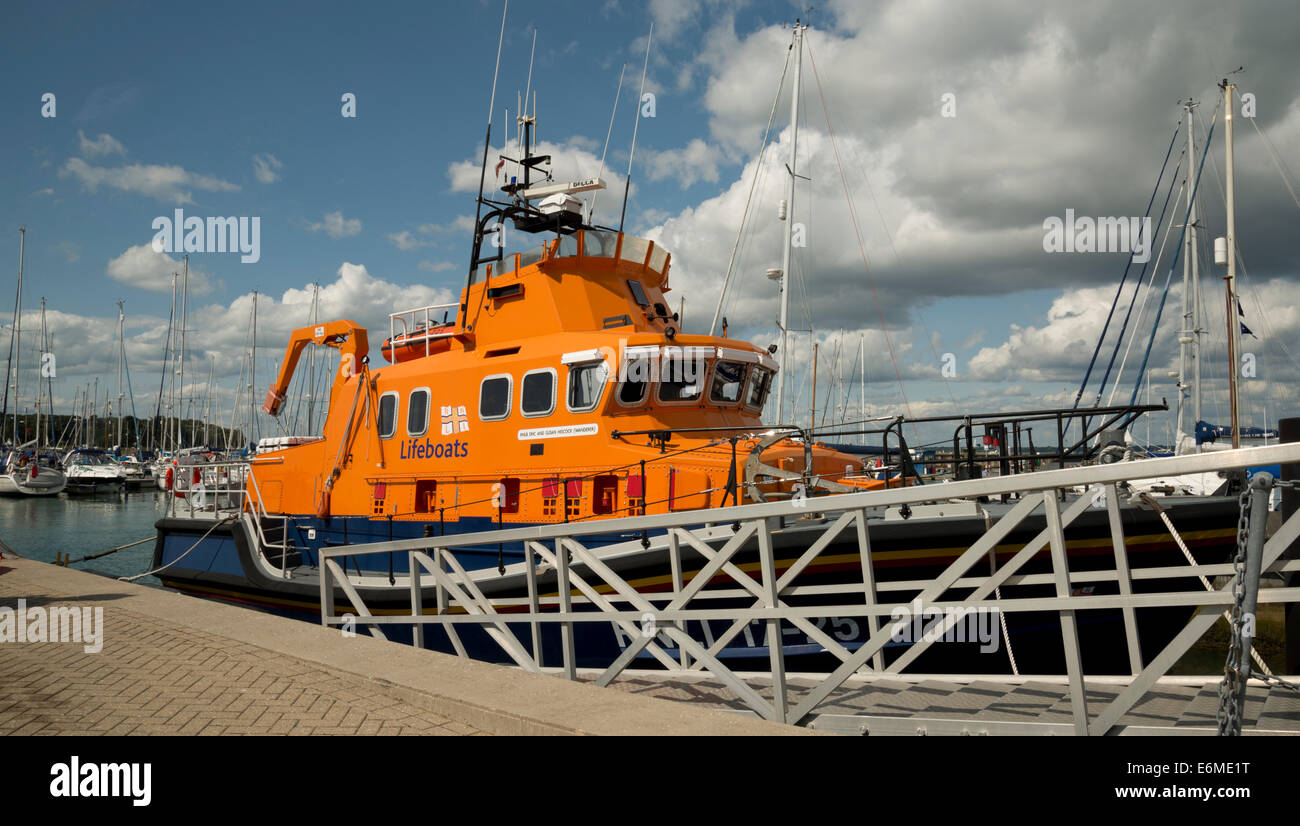 Yarmouth RNLI scialuppa di salvataggio, Fiume Yar, Yarmouth, Isle of Wight, England, Regno Unito Foto Stock