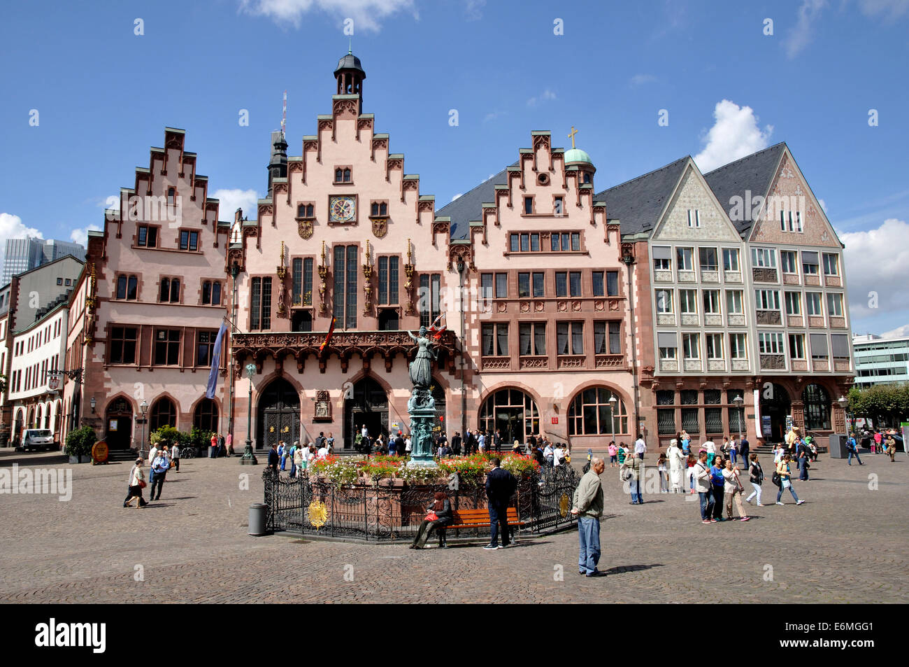 Romer City Hall, Romerberg Plaza, Alstadt, Frankfurt am Main, Germania Foto Stock