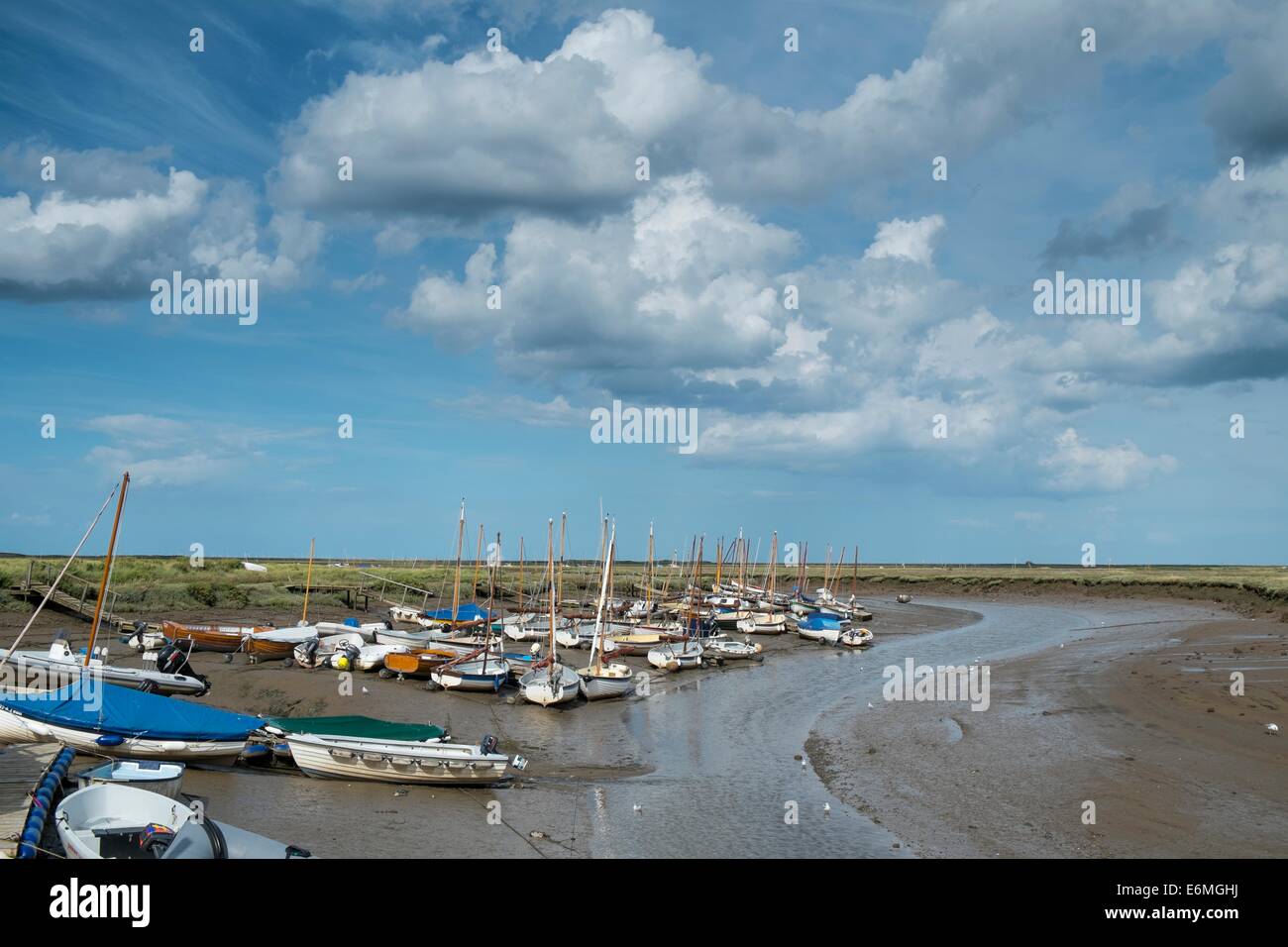 Morston creek a bassa marea. Foto Stock