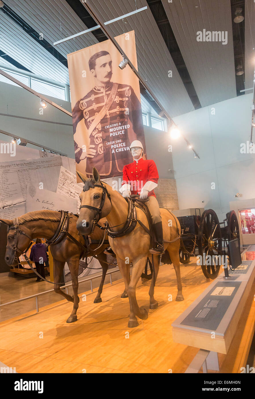 Diorami in RCMP (Mountie) Heritage Centre, Regina, Saskatchewan, Canada. Questi sono parte dell'RCMP collezioni storiche. Foto Stock