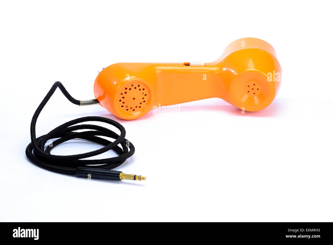 Un vecchio telefono con manopola,linea telefonica tester (lineman il set di prova) Foto Stock