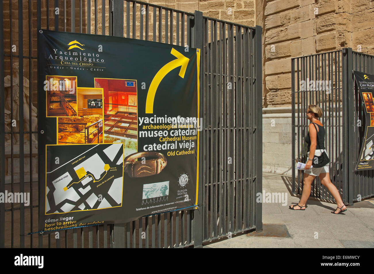Sito archeologico di "La Casa del Obispo' - a partire dal VIII secolo A.C. al XVII secolo - ingresso, Cadice, Andalusia, Spagna, Europa Foto Stock