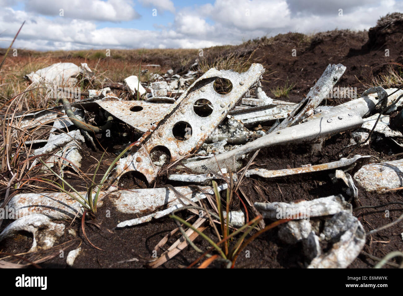 Relitto a WW2 sito del crash di un Vickers Wellington MK1c aerei non T2715, Dufton cadde, Cumbria Regno Unito il 20 agosto 1942. Foto Stock