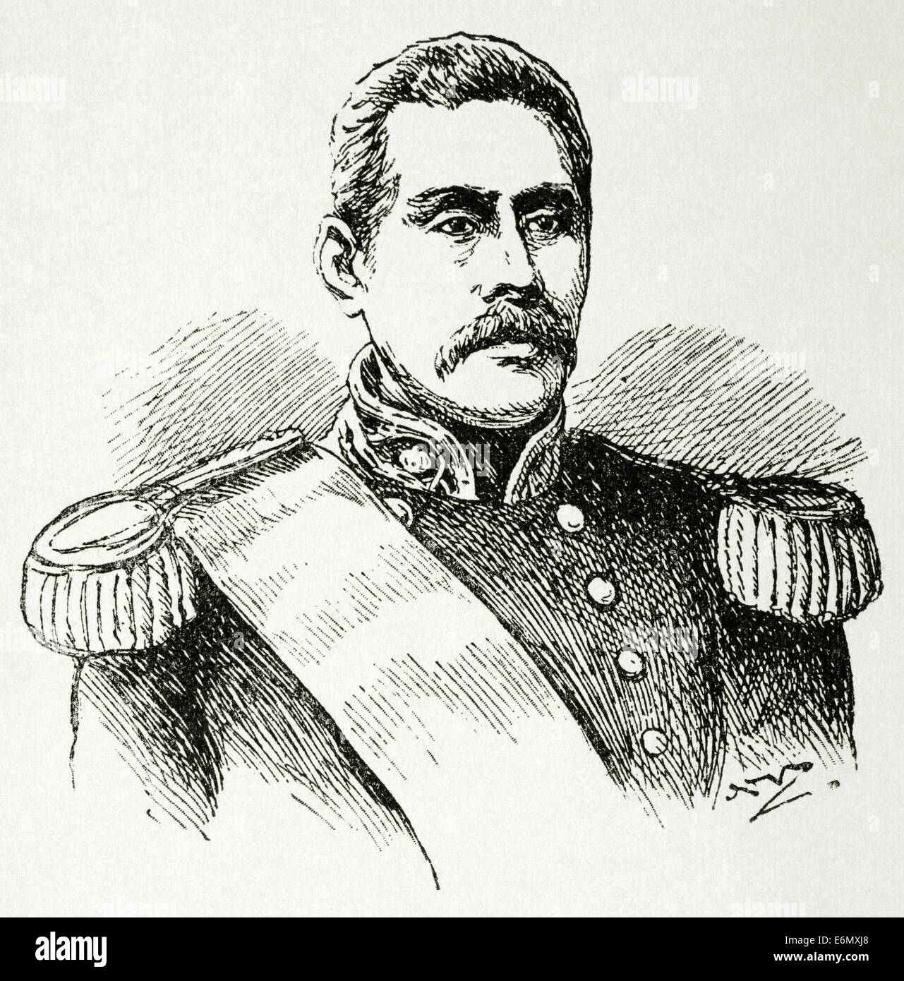 Susuga Malietoa Laupepa (1841-1898) era il righello (Malietoa) di Samoa nel tardo XIX secolo. Incisione. Foto Stock