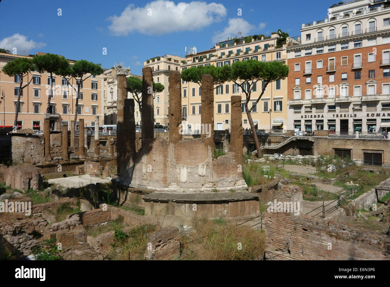 Largo Argentina Roma resti archeologici Italia Foto Stock