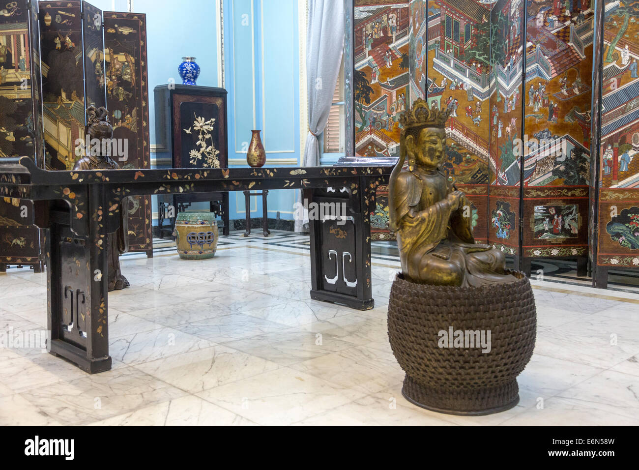 Camera cinese, Museo di Arti Decorative, Havana, Cuba Foto Stock