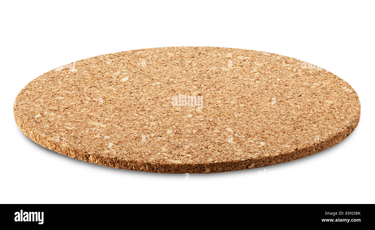 Supporto per una tazza calda di sughero legno. Tracciato di ritaglio Foto Stock