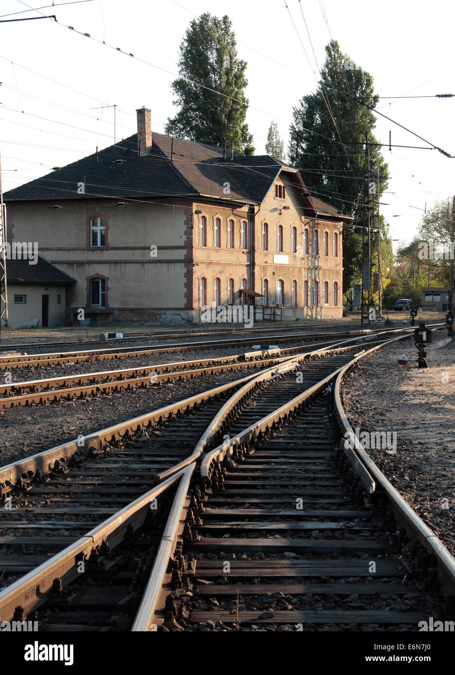 Inizio del secolo la stazione ferroviaria e la rampa. Foto Stock