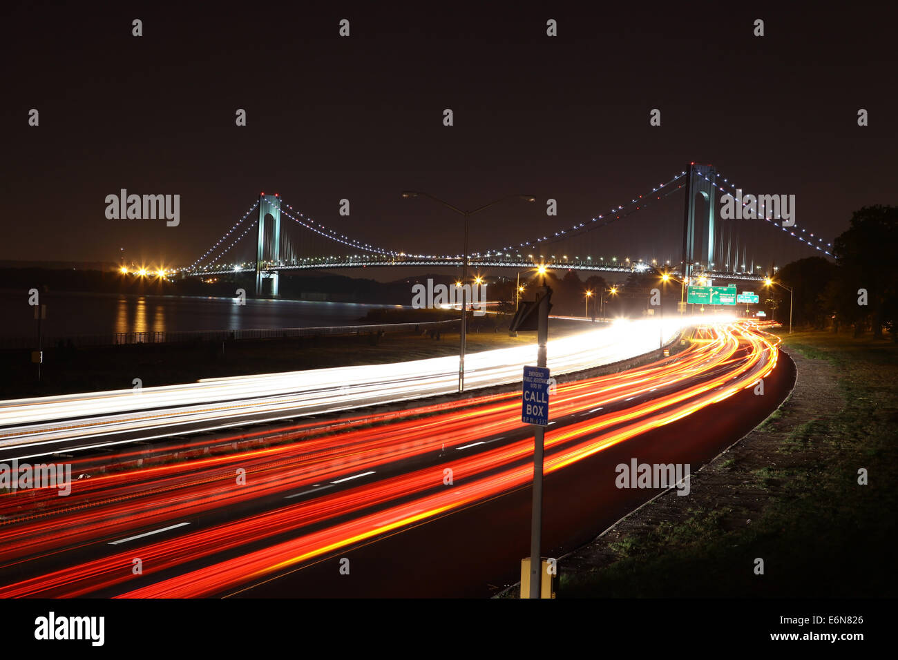 Il Verrazano-Narrows Bridge , il più grande e il più lungo ponte in New York City Foto Stock