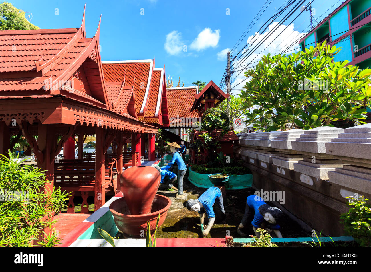 Wat Klang Wiang piccolo bellissimo tempio in Chiang Rai, Thailandia Foto Stock