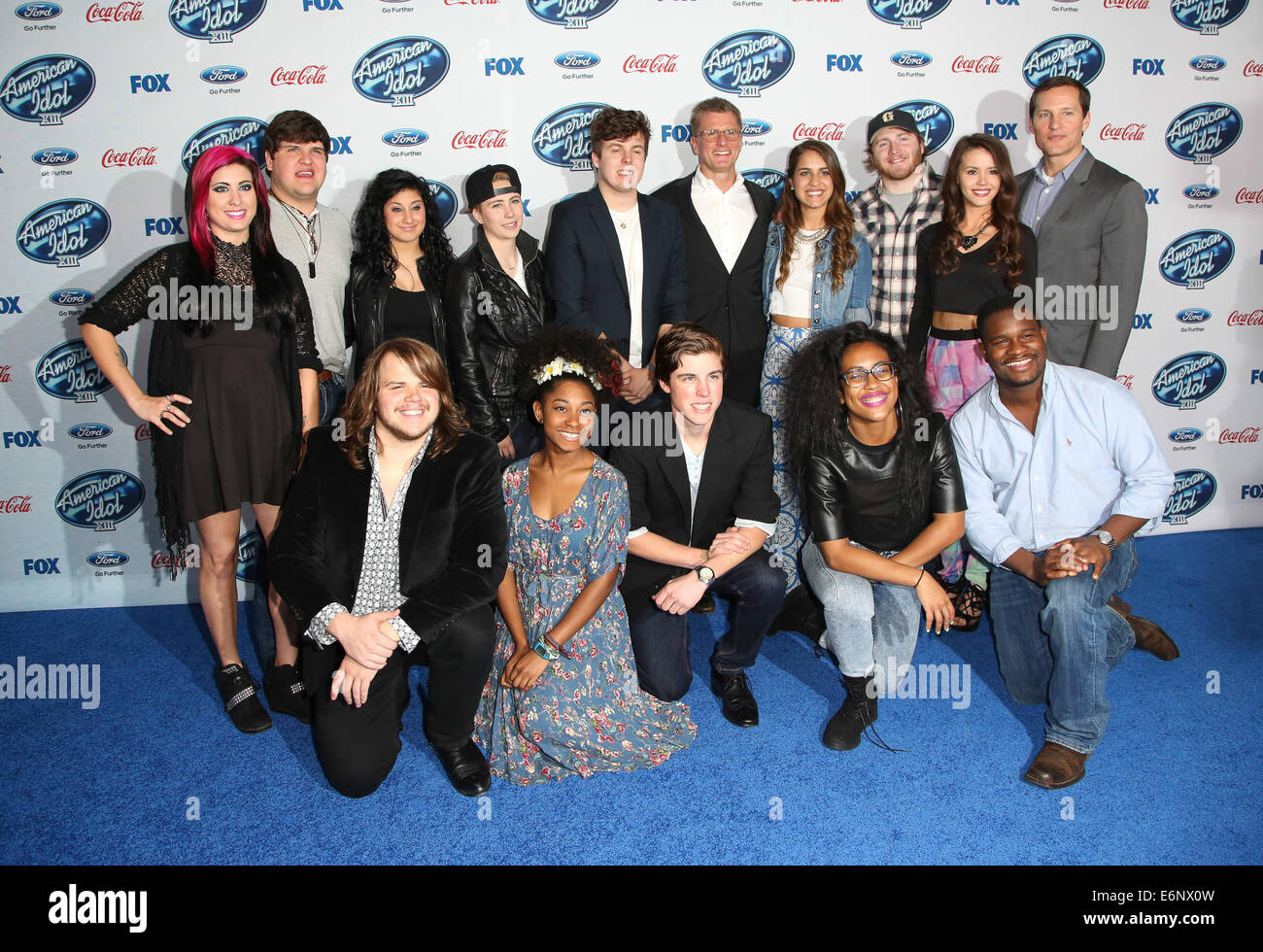 Soddisfare i "idolo americano XIII' finalisti party in Fig & Olive in West Hollywood con: Caleb Johnson,Maestà Rose,Sam Woolf,Malaya Watson,CJ Harris,Jessica Mosa,Dexter Roberts,Jena Irene,MK Nobilette,Alex Preston,Emily Piriz,Ben Briley,Kristen O'Conn Foto Stock