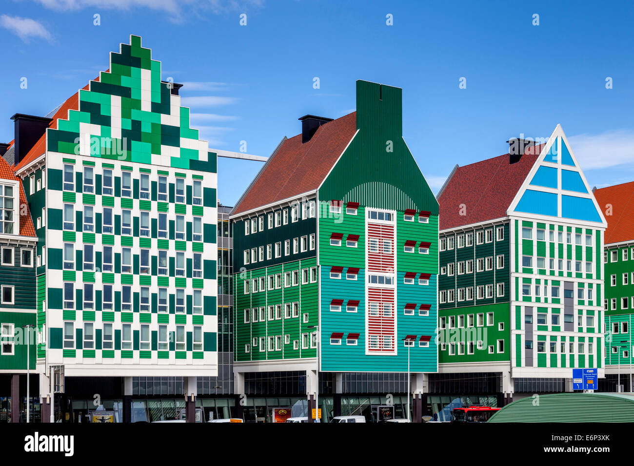 Gli edifici colorati, Zaandam, Amsterdam, Olanda Foto Stock