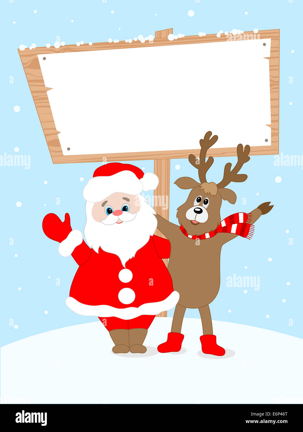 Sfondo di Natale con Babbo Natale e il luogo per il testo Foto Stock