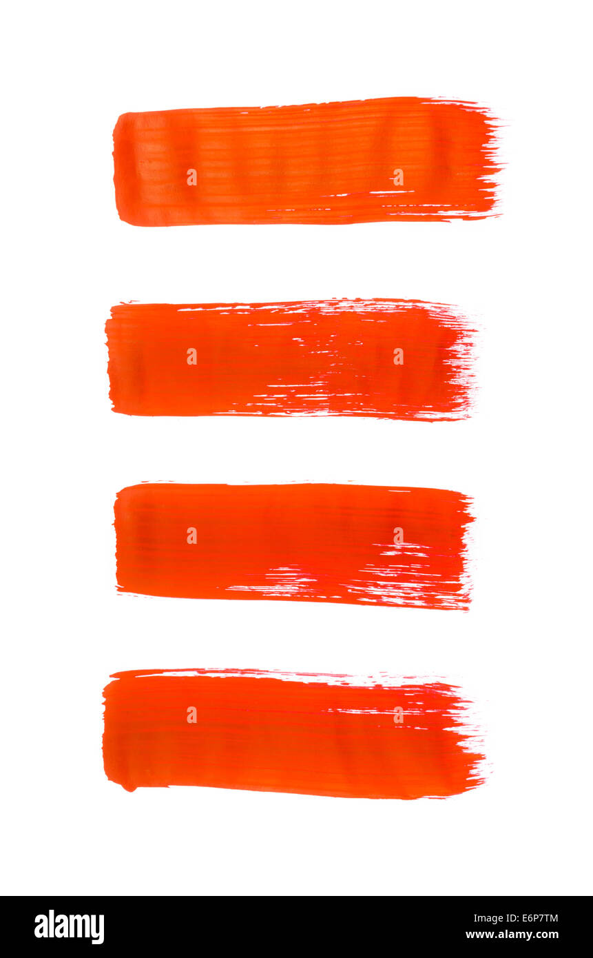 Un dipinto di rosso isolare su sfondo bianco Foto Stock