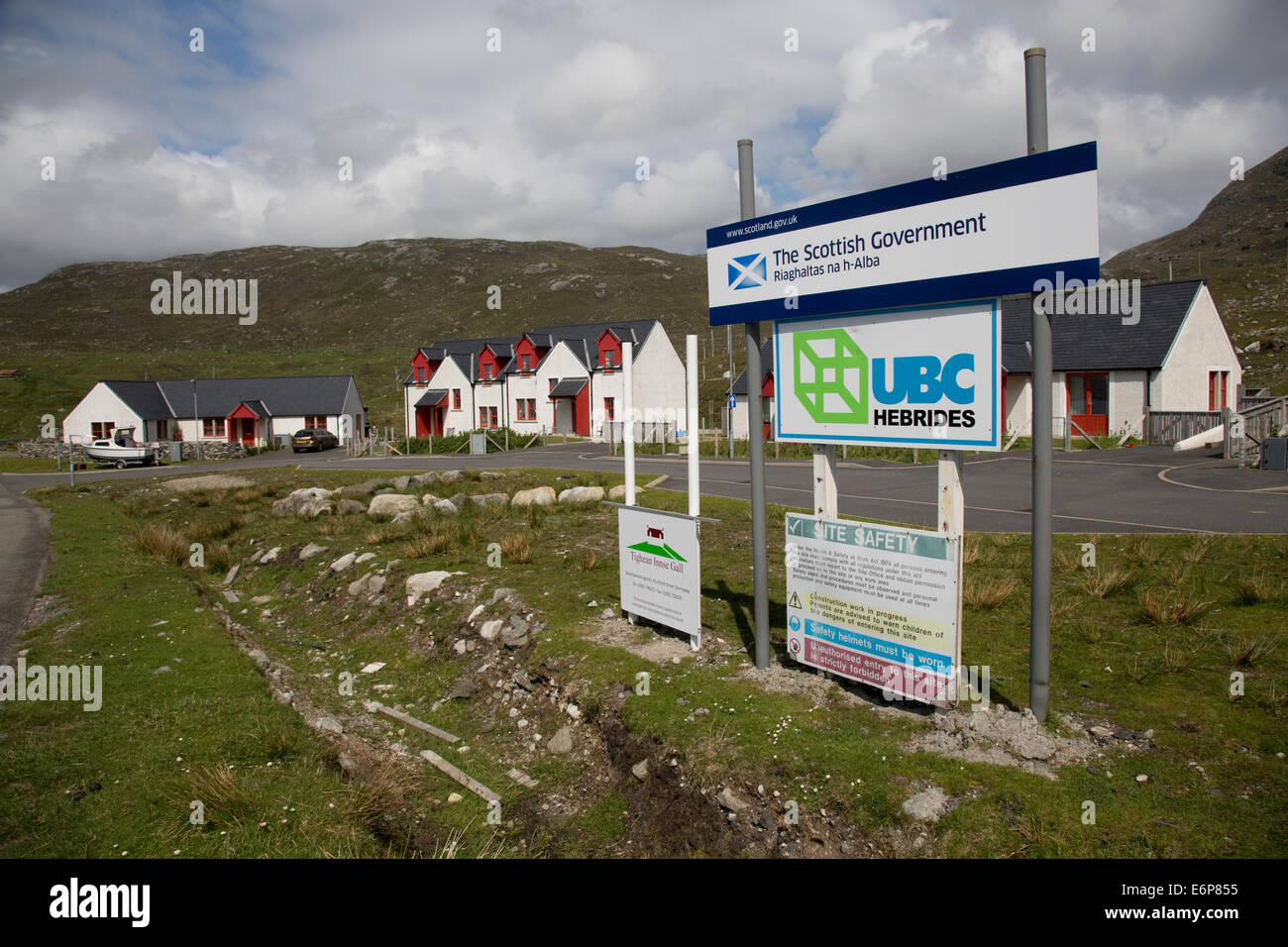 Nuovo residenziale sostenibile sviluppo di alloggiamento Isle of Harris Scozia Scotland Foto Stock