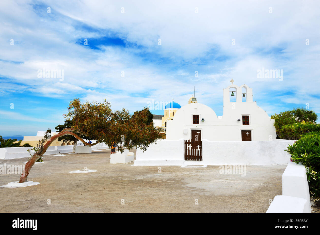 Chiesa ortodossa sull isola di Santorini, Grecia Foto Stock