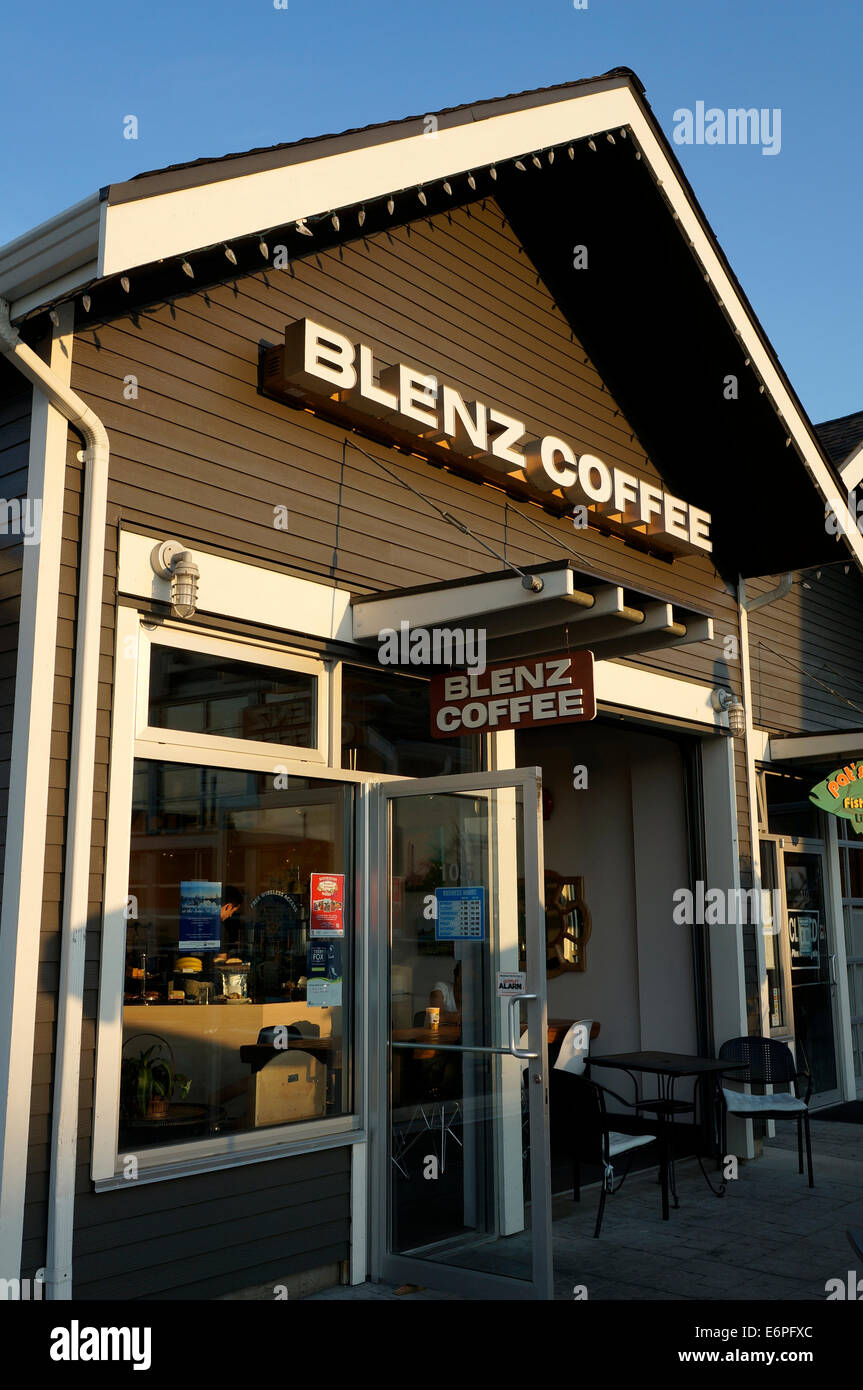 Blenz Coffee shop nel villaggio di Steveston, Richmond, BC, Canada Foto Stock