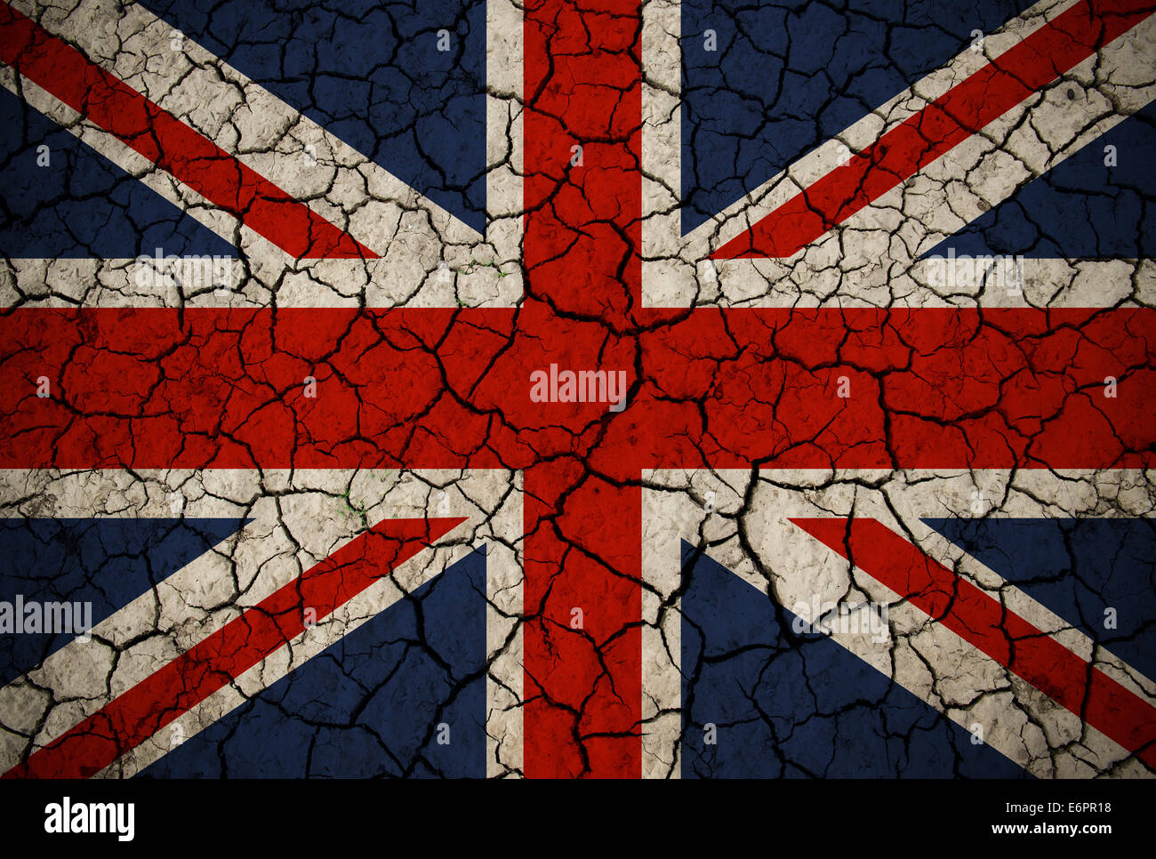 Incrinato Union Jack Flag Foto Stock