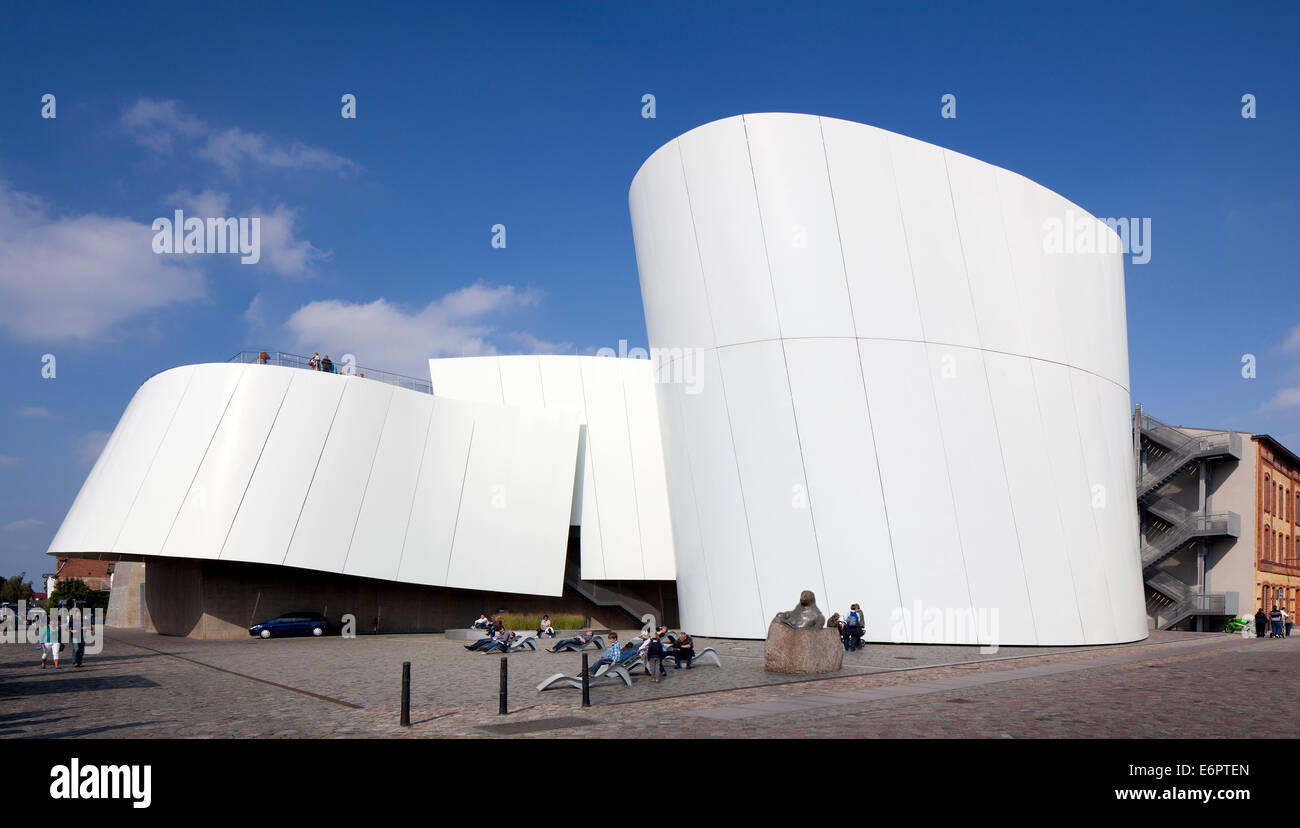 Storia naturale e il museo marittimo Ozeaneum Stralsund al porto, Behnisch architects, Stralsund Foto Stock