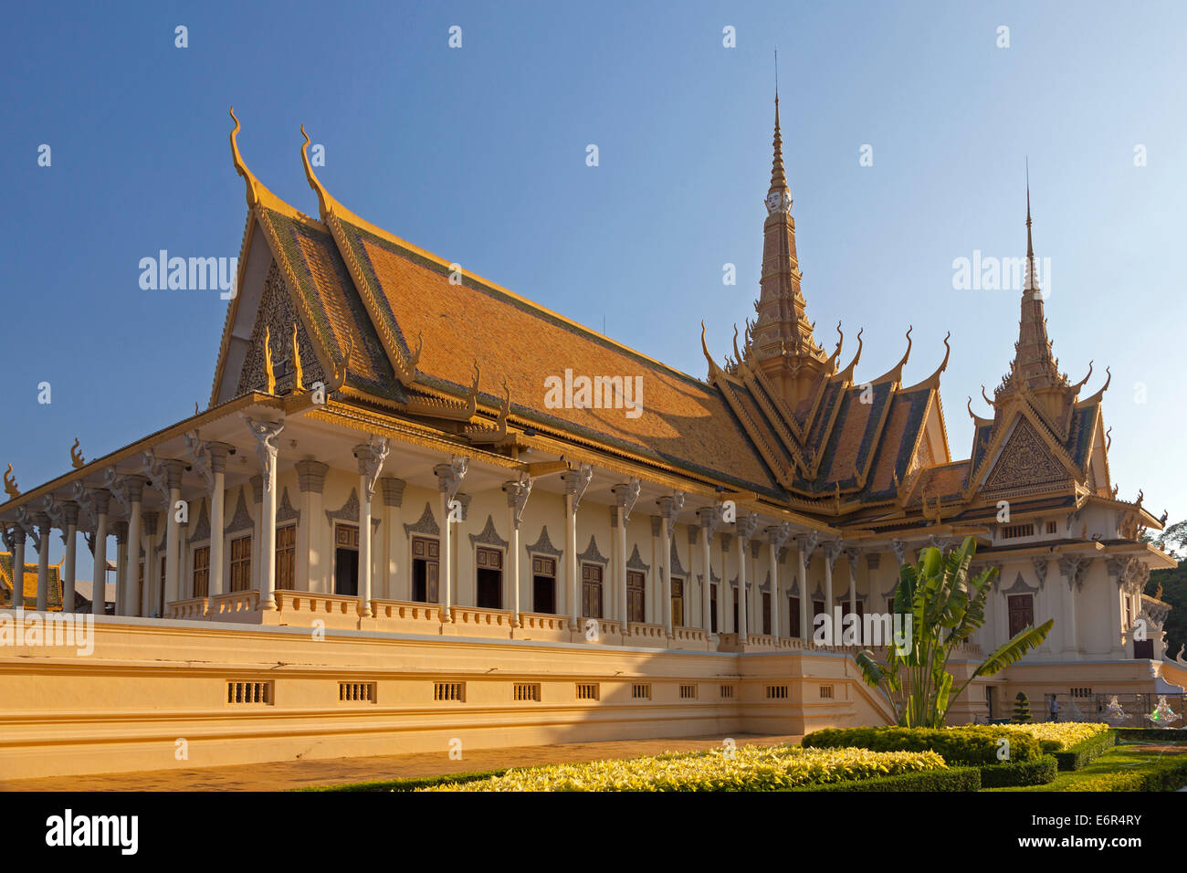 Trono Hall, Royal Palace, Phnom Penh Cambogia Foto Stock