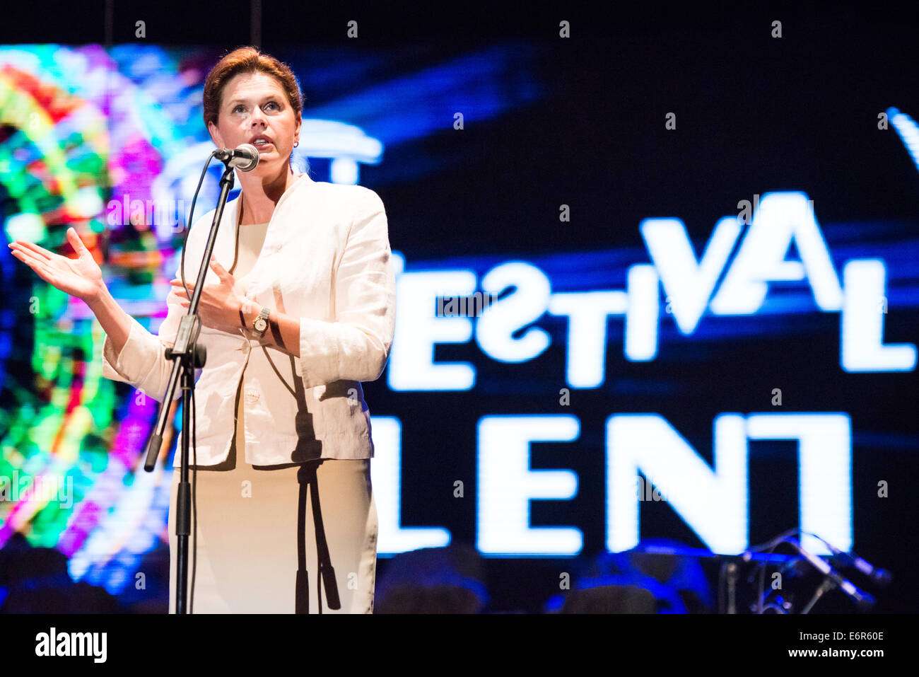 Alenka Bratusek, Primo Ministro della Repubblica di Slovenia, Festival di apertura la Quaresima, Maribor, Slovenia, 20 giugno 2014 Foto Stock