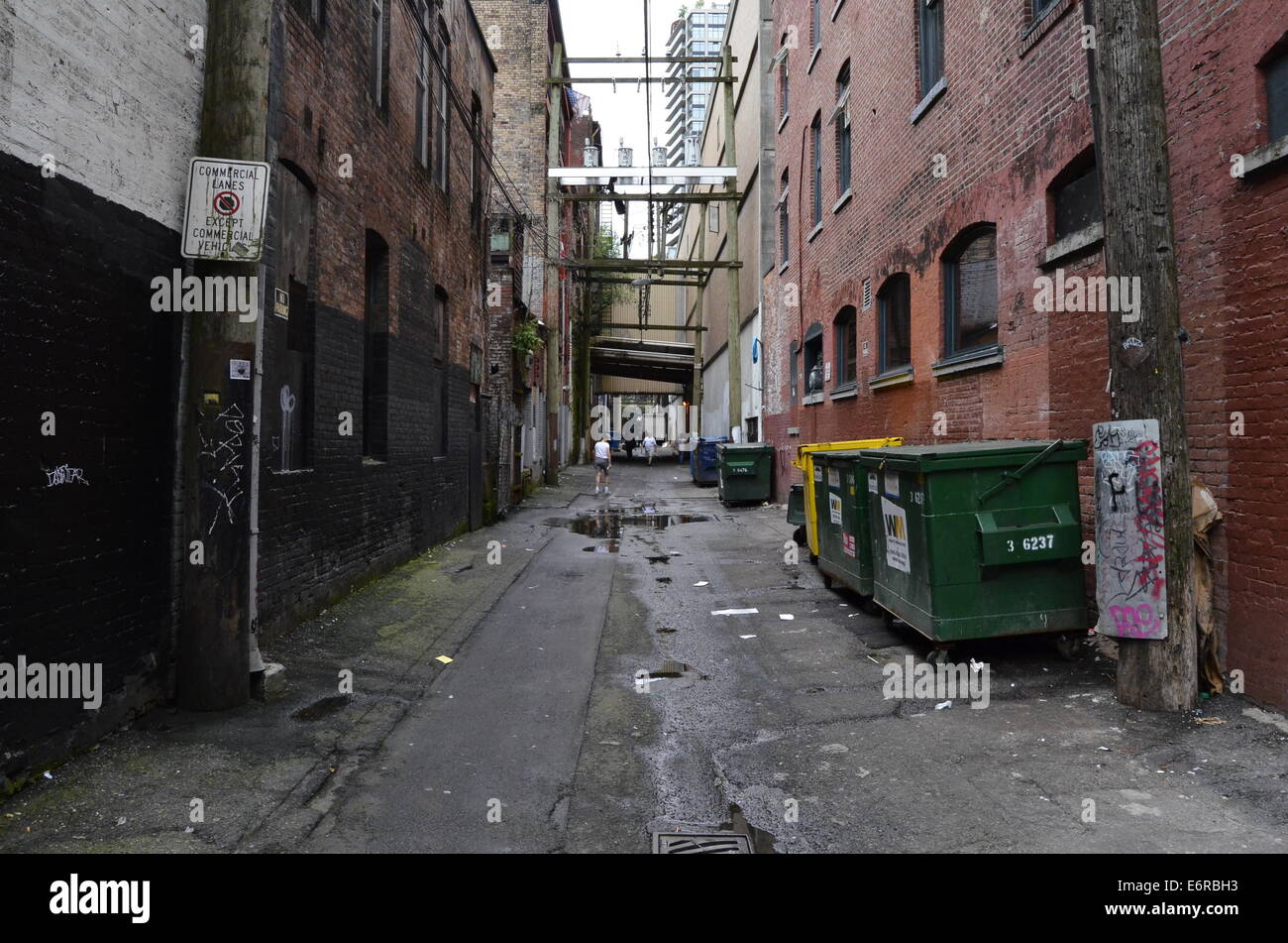 Un vicolo sporco in Vancouver Foto Stock