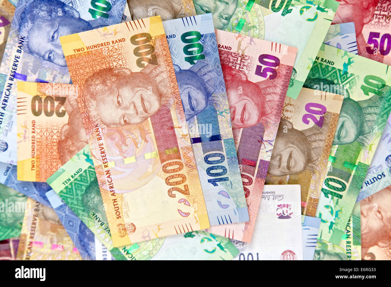 Sud Africa, nuove banconote Foto Stock