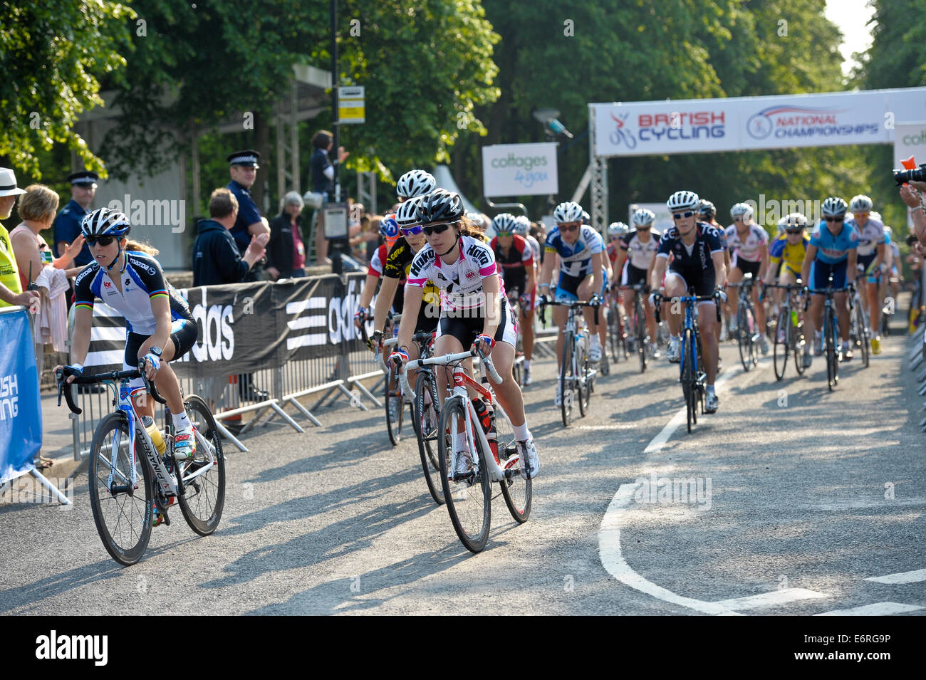 Azione dalla British Road cycling Championships 2010. Orzo Lancashire. Foto Stock