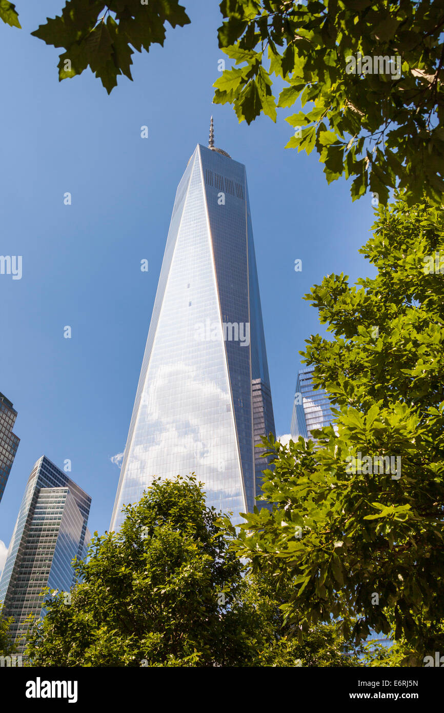 One World Trade Center conosciuto anche come torre 1 e libertà Tower, Manhattan, New York, New York, Stati Uniti d'America Foto Stock