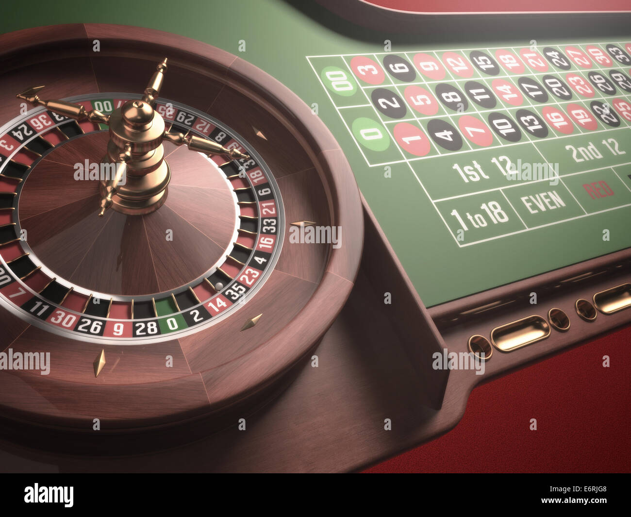 Il gioco della roulette al casinò. Blur e candelette di effetto aggiunto all'immagine. Foto Stock